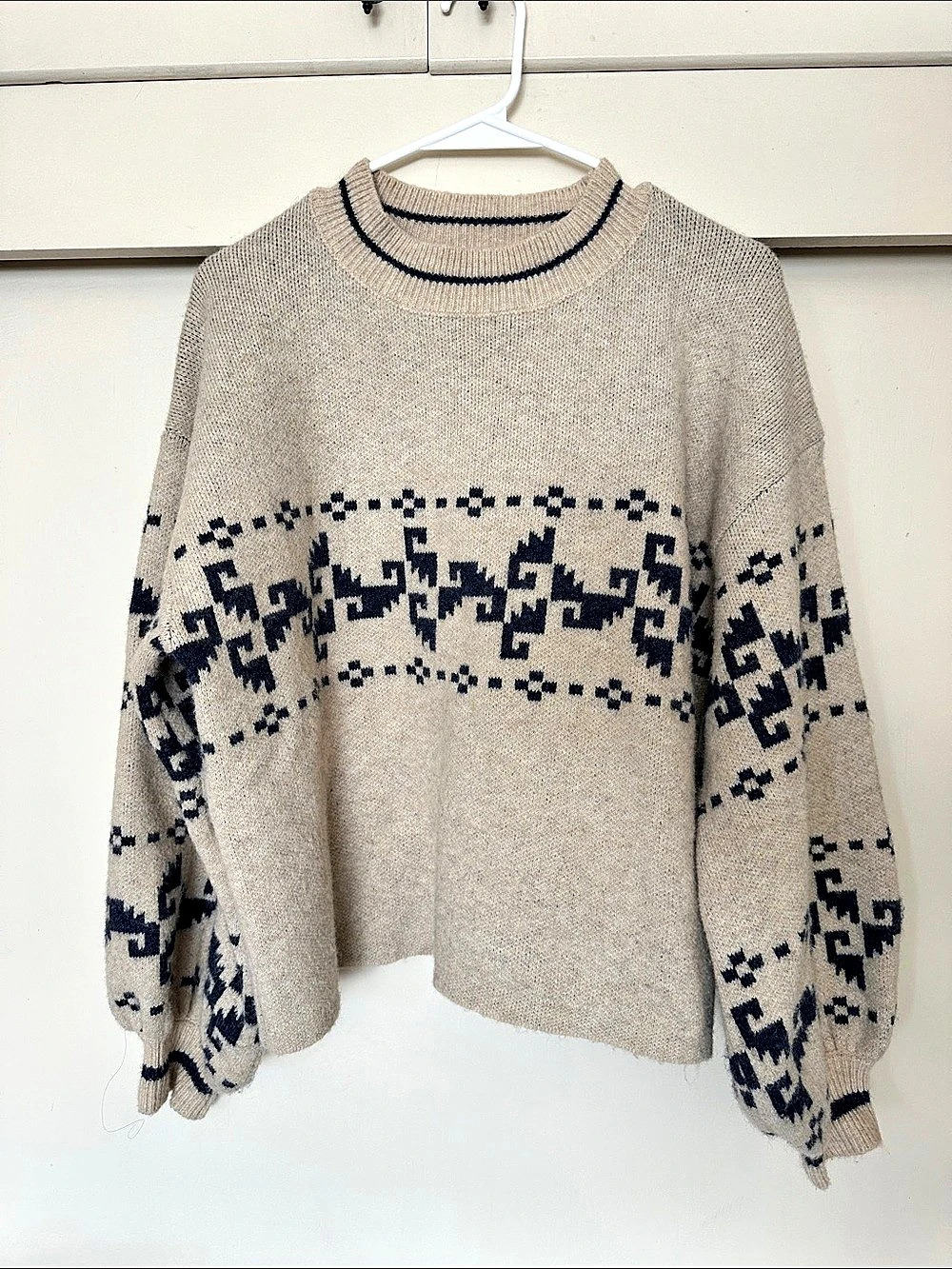 Princess Polly Alpine Sweater - Beige & Blue